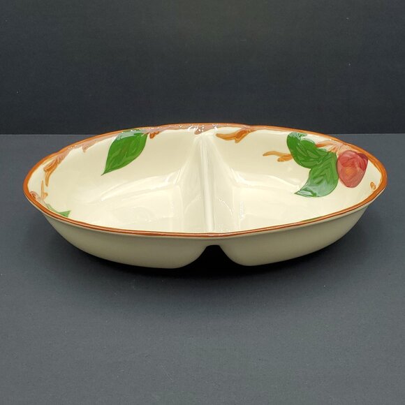 Franciscan Apple Divided Serving Bowl Two Part Oval Vegetable Serving Dish - Picture 1 of 5